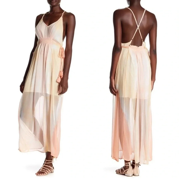 Gypsy 05 Tie Dye Tassel Dress in ASAL BLUSH S M - Picture 1 of 3